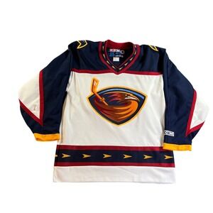 Vintage CCM Atlanta Thrashers Hockey Jersey Mens Medium White NHL Made in Canada